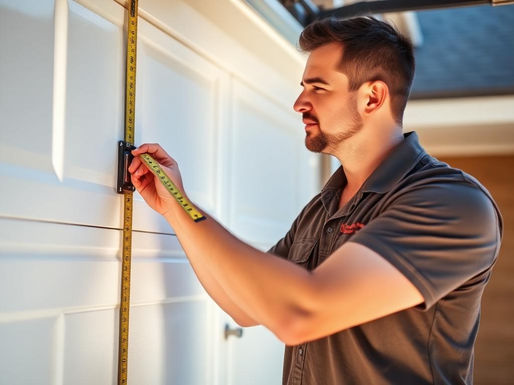 Wellesley Garage Doors technician measuring for custom installation